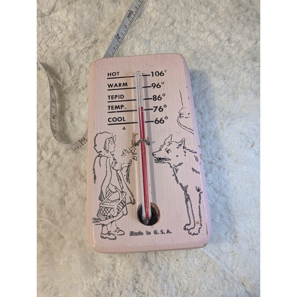 VTG Elmhurst Dairy Coshocton Ohio Little Red Riding Hood Thermometer